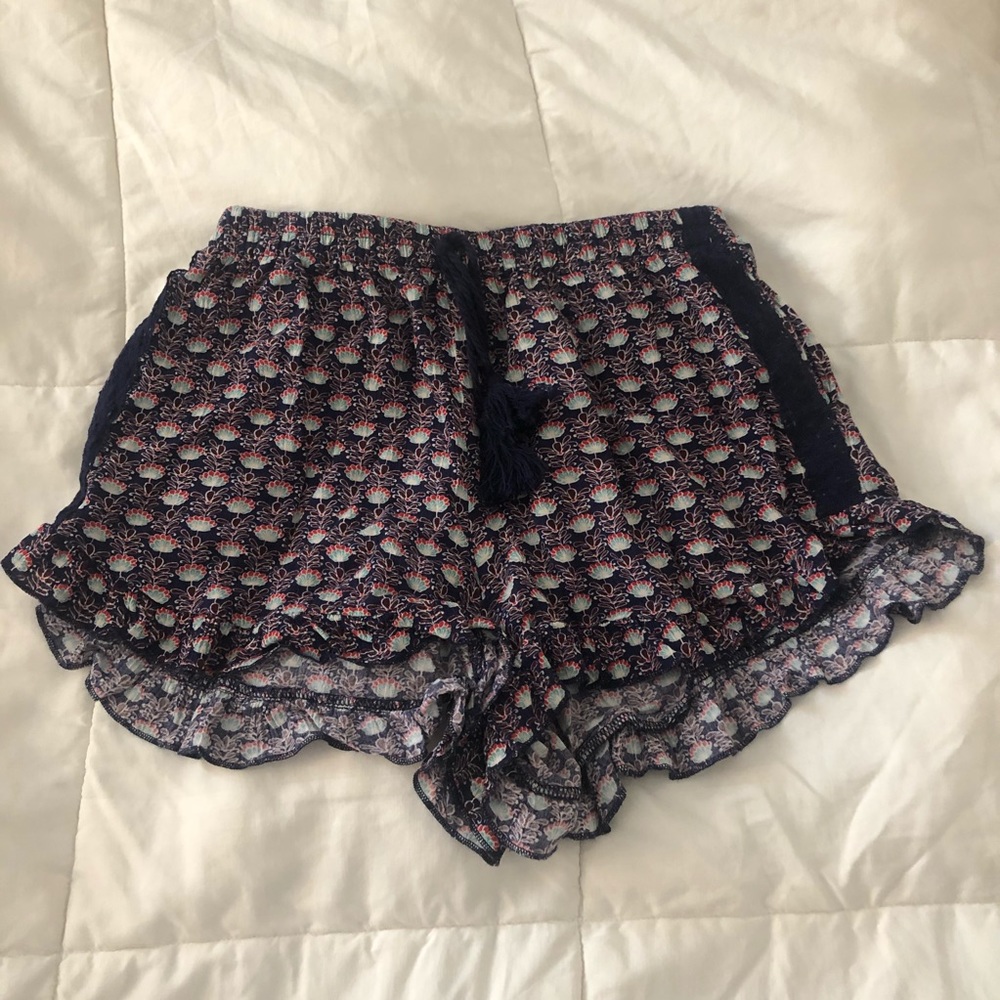 Ruffle Linen Shorts